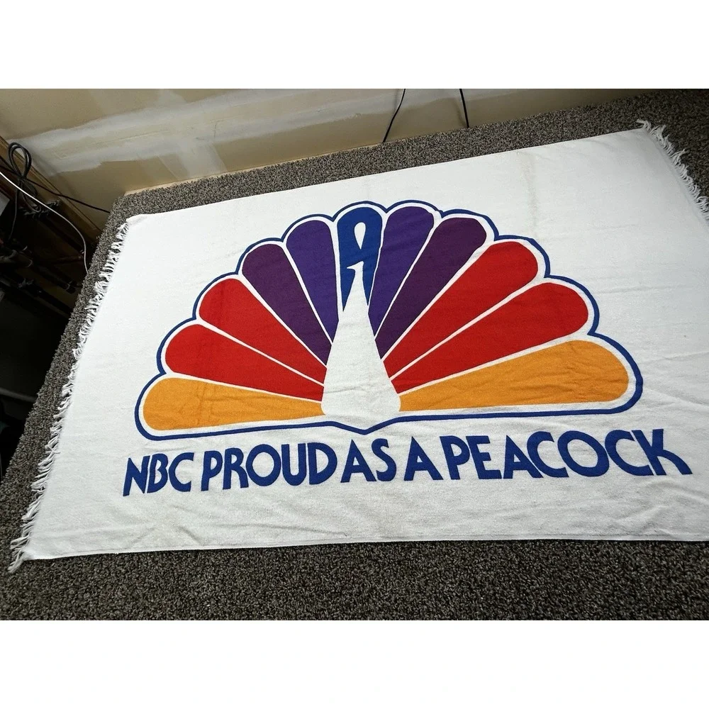 Vintage NBC Proud‎ As A Peacock Beach Towel 59x36